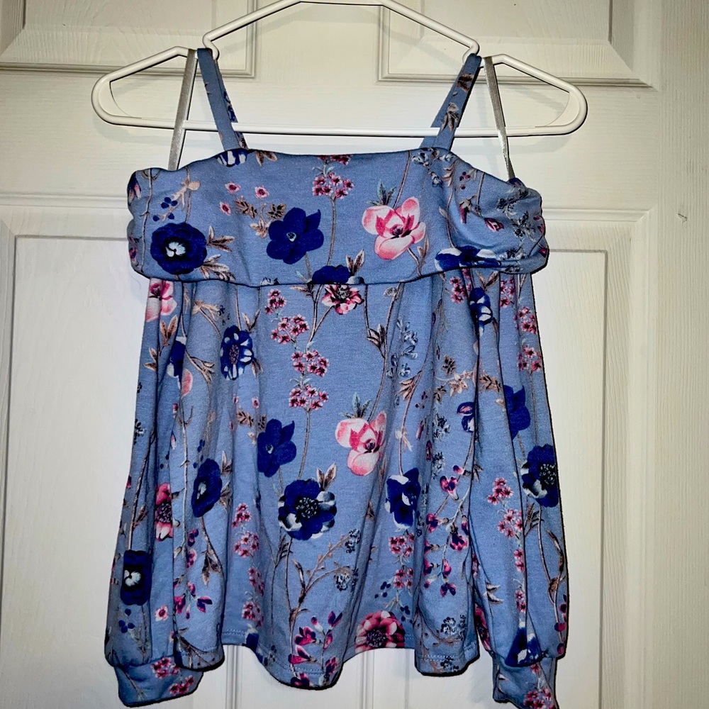 Floral off the shoulder shirt